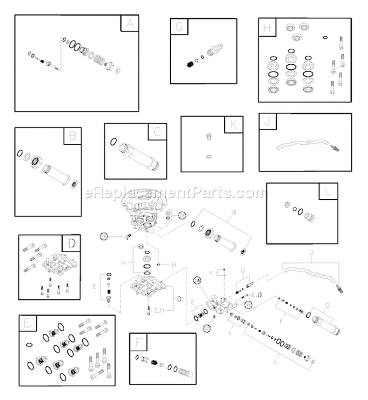 Page B Diagram and Parts List for 020219-0  Briggs and Stratton Pressure Washer